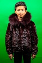 DIAMOND MINK JKT.W/FOX TRIMMED HOOD