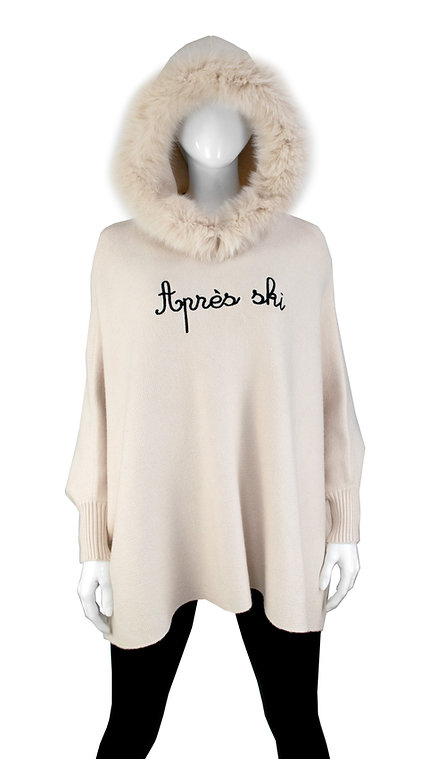 Hoodie with Sleeves & Fox Ruff