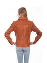 Ladies Leather Shirt Style Jacket (Cognac)