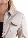 Ladies Leather Shirt Style Jacket (Vanilla)