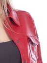 Ladies Leather Shirt Style Jacket (Red)