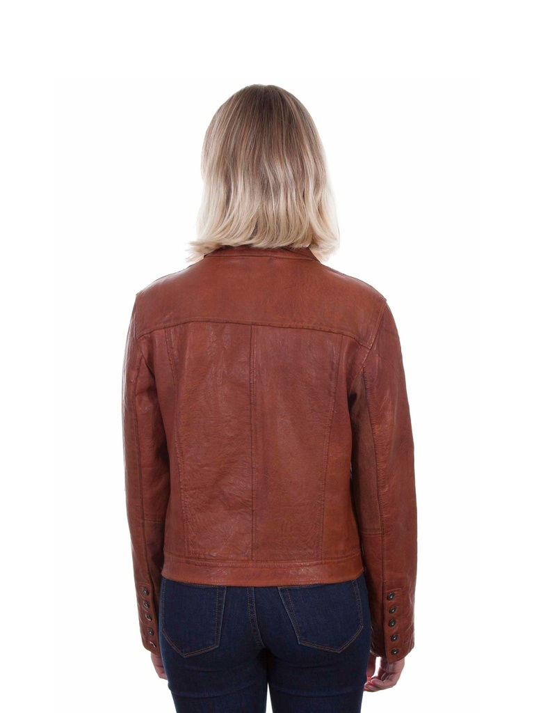 Leather Jean Jacket (Cognac)