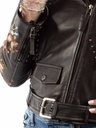 Embroidered & Studded Motorcycle Jacket (Black)