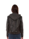 Leather Jacket with Front and Hood Insert