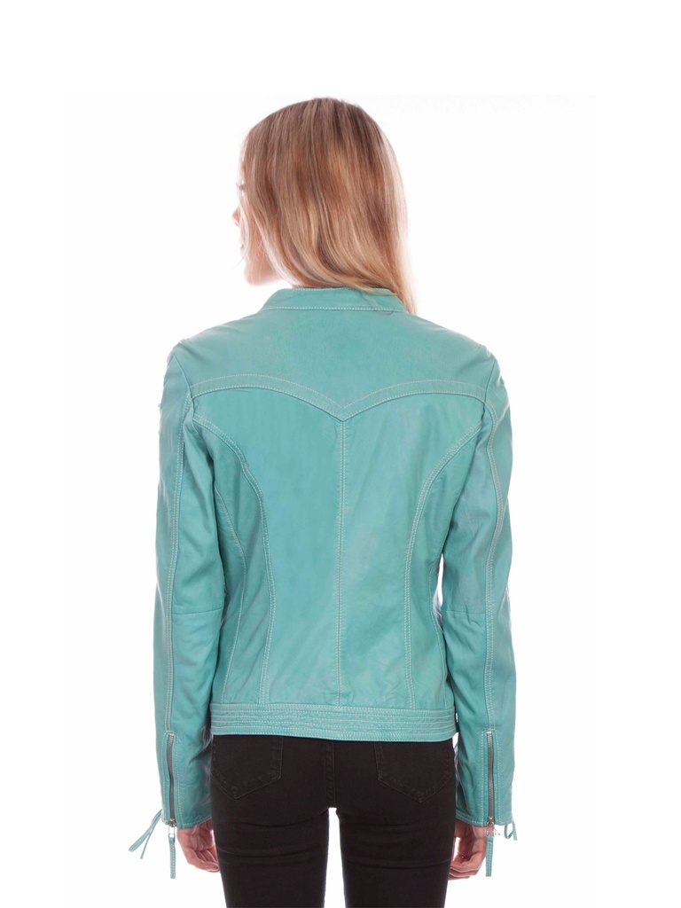 Laced Sleeve Leather Jacket