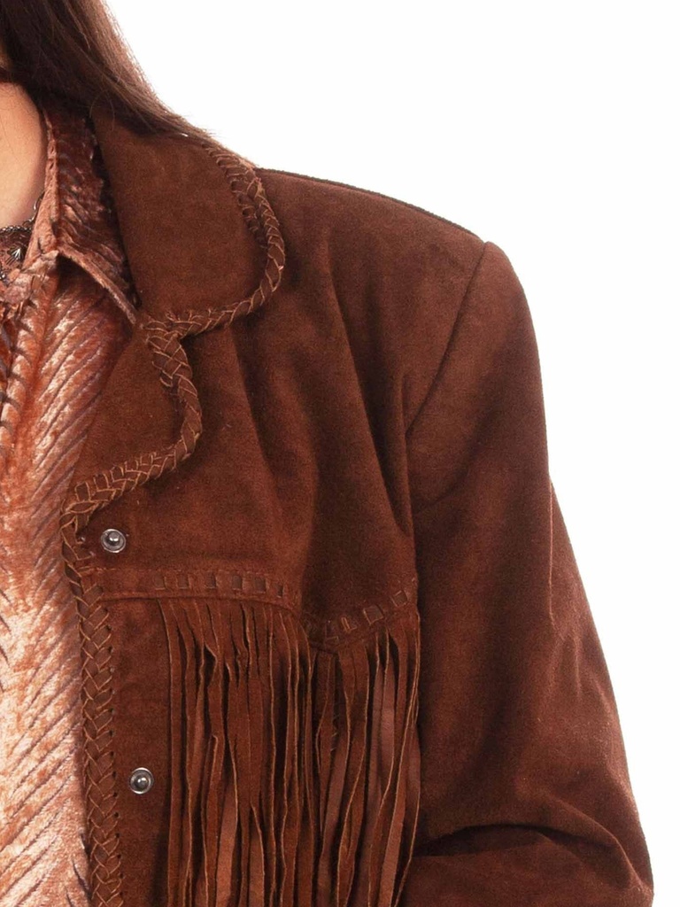 Suede Fringe Jacket (Cafe Brown)