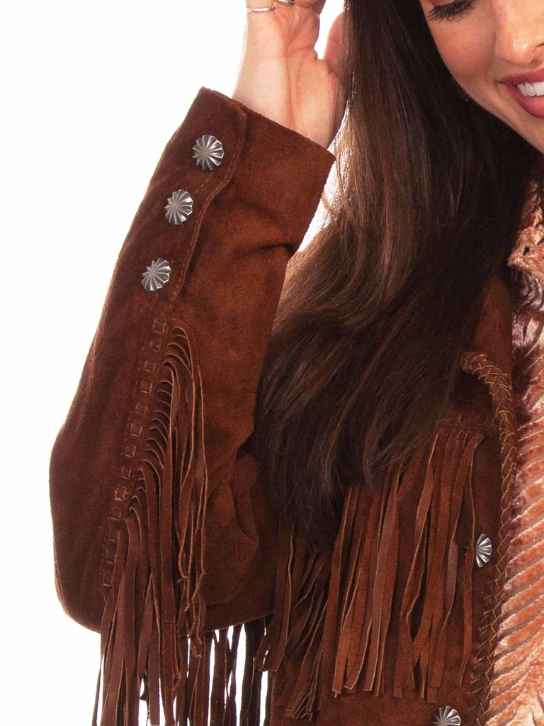 Suede Fringe Jacket (Cafe Brown)