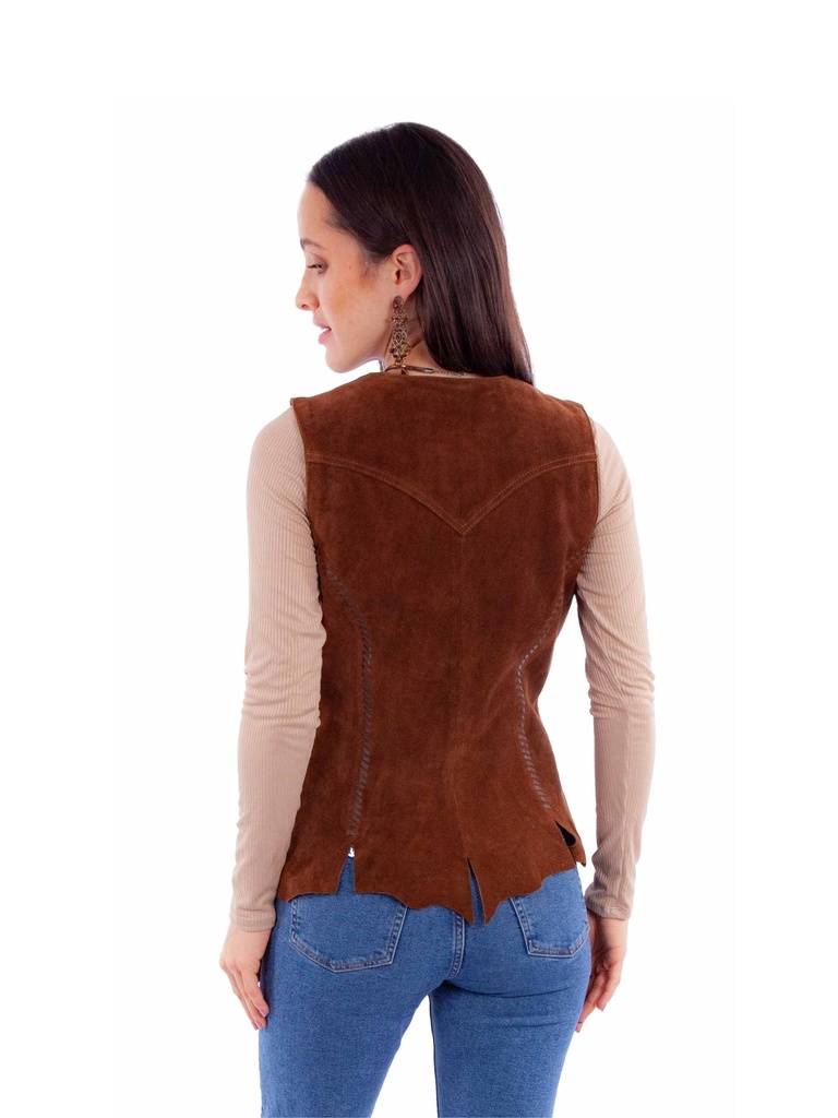 Ladies Snap Front Vest (Cafe Brown)