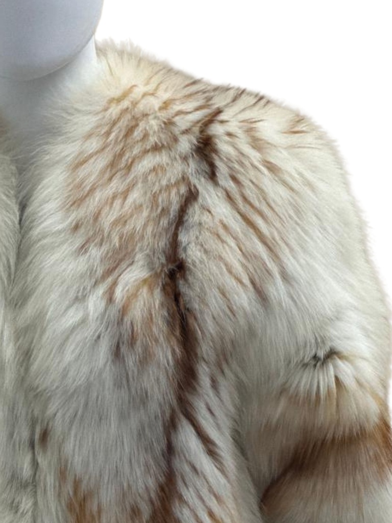 White Fox with Crystal Fox Feather Jacket