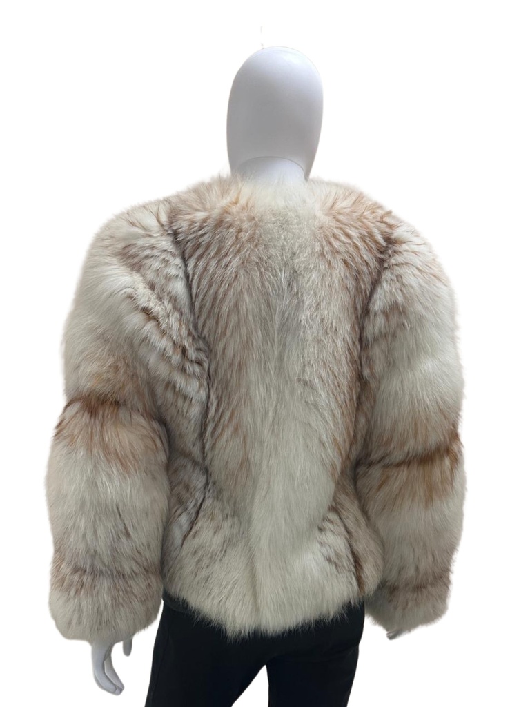 White Fox with Crystal Fox Feather Jacket