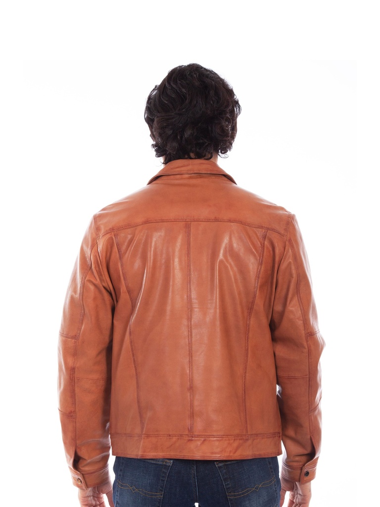 Cognac Soft Lamb Leather Jacket