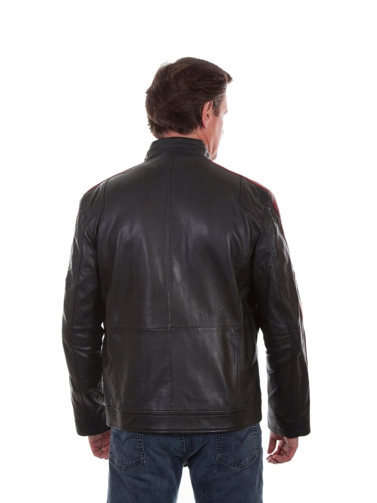 Leather Jacket with Quilted Front Insert