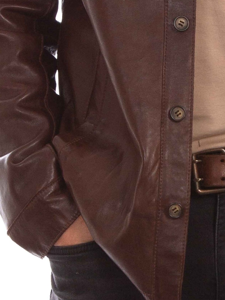 Men's Leather Shirt Jacket