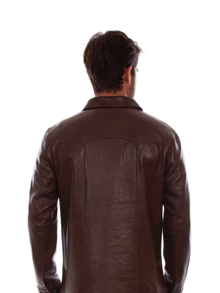 Men's Leather Shirt Jacket