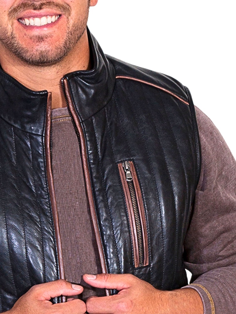 Men's Two Tone Leather Vest