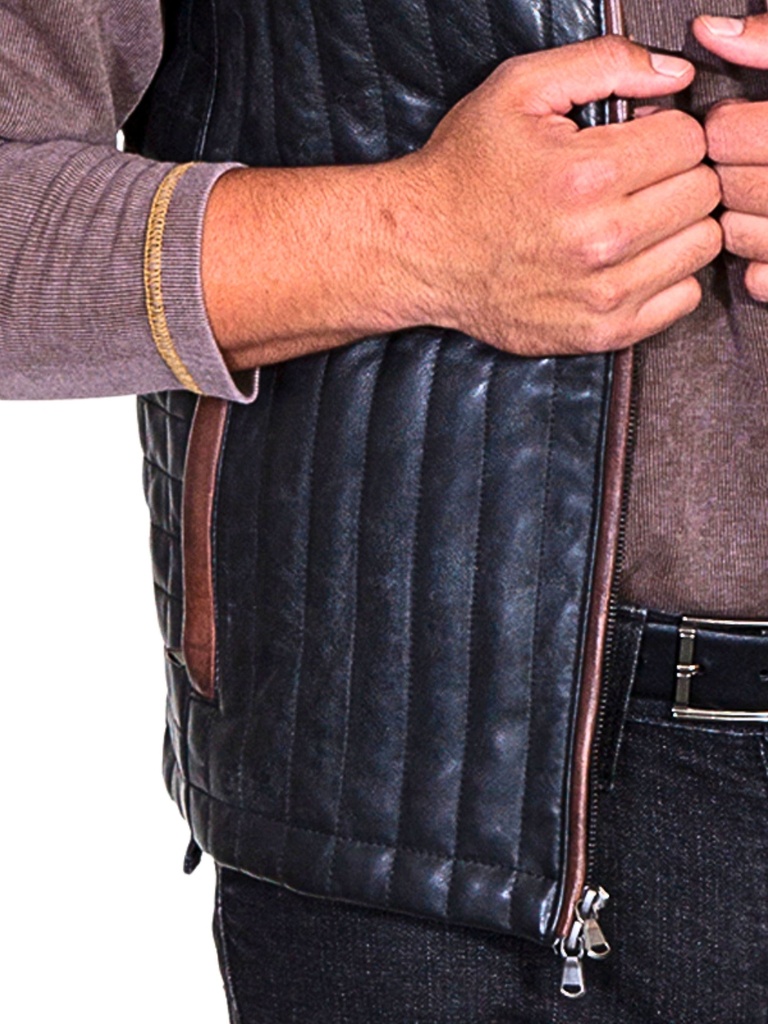 Men's Two Tone Leather Vest