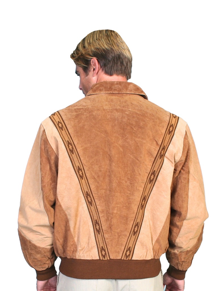 Men's Two-toned Boar Suede Rodeo Jacket (Cafe Brown / Camel)