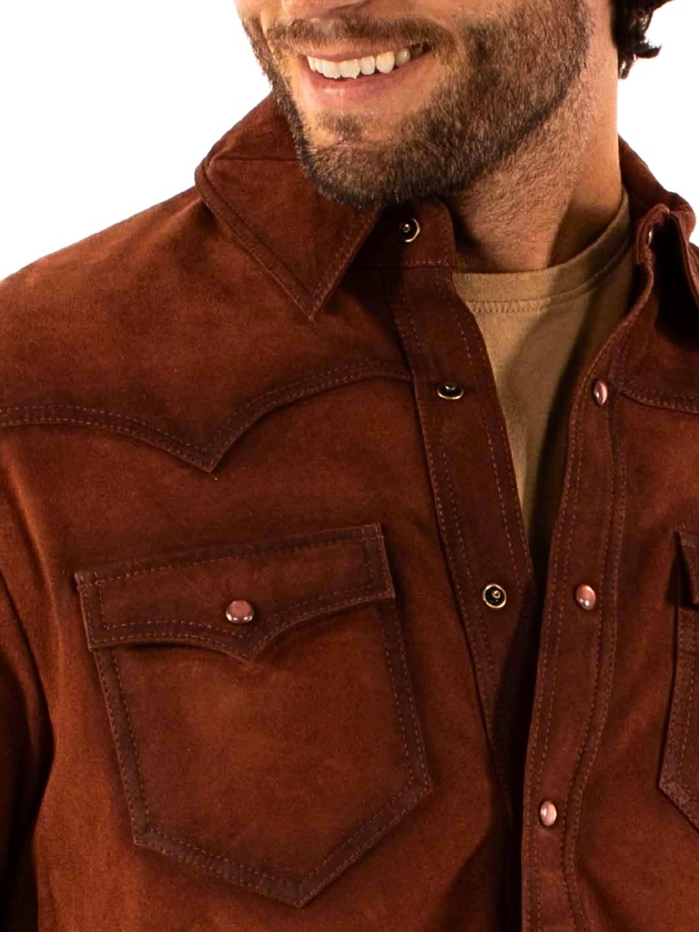 Western Suede Shirt (Rust)