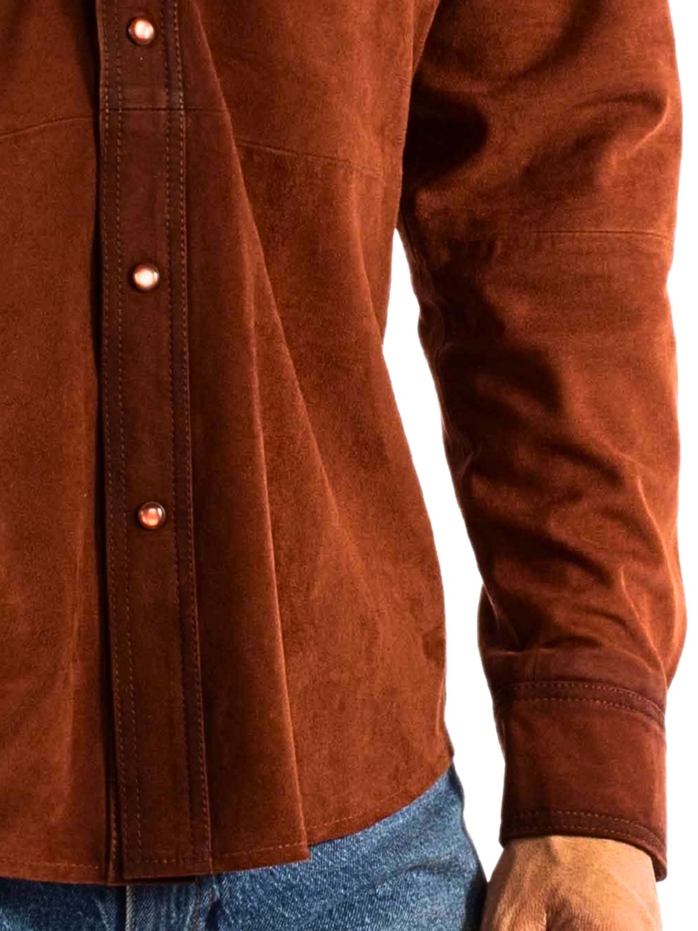 Western Suede Shirt (Rust)