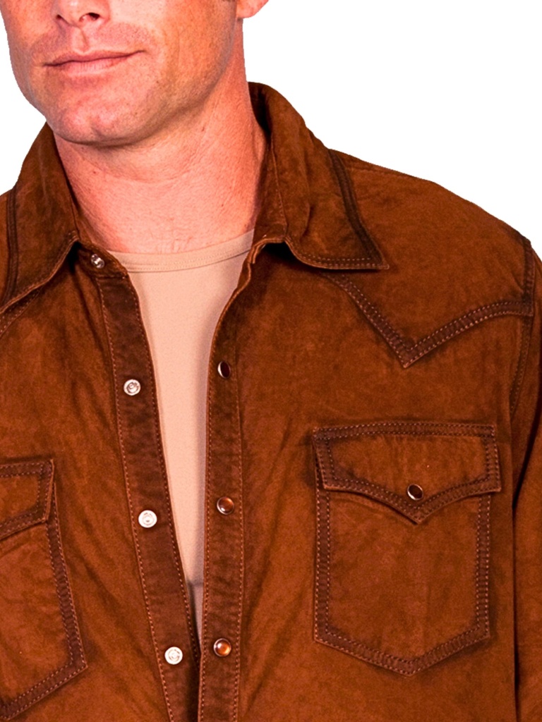 Western Suede Shirt (Brown)