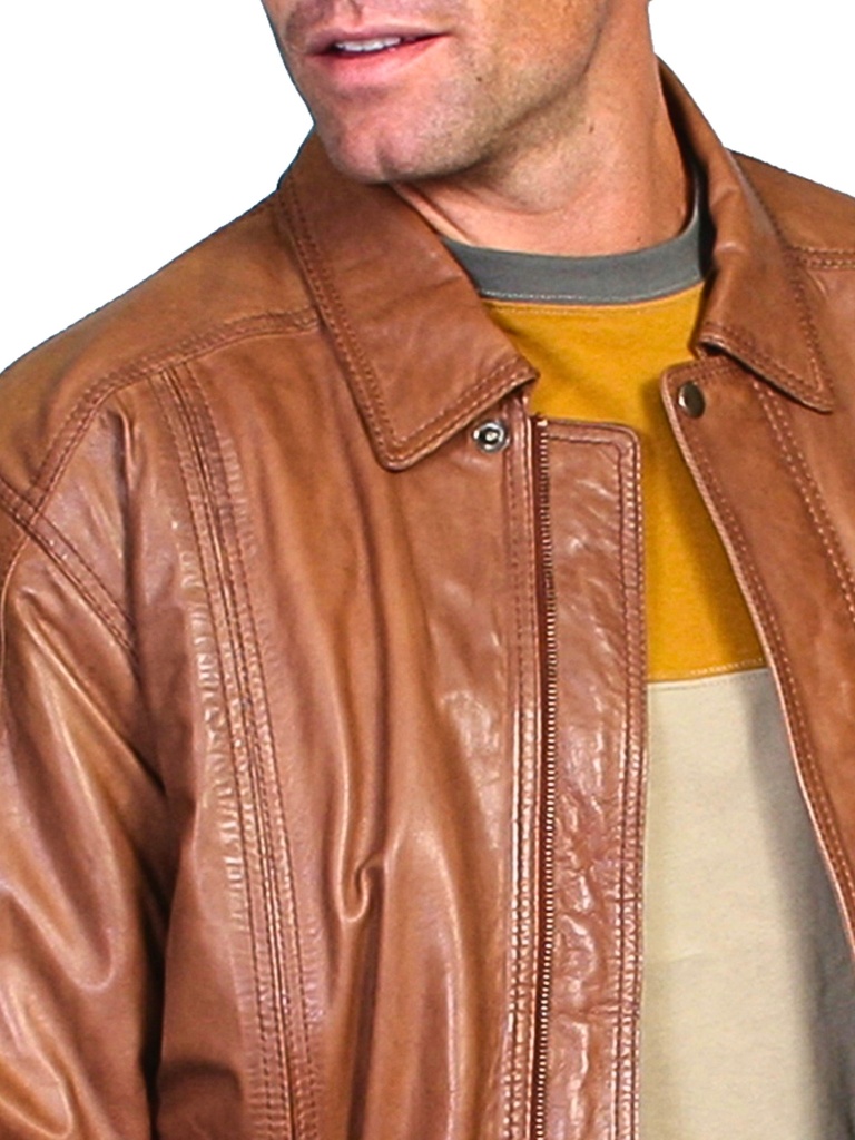 Premium Lambskin Jacket (Cognac)