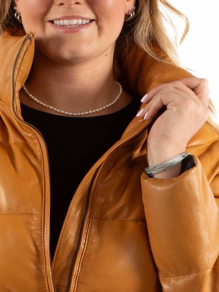 Ladies Hooded Zip Front Jacket (Honey)