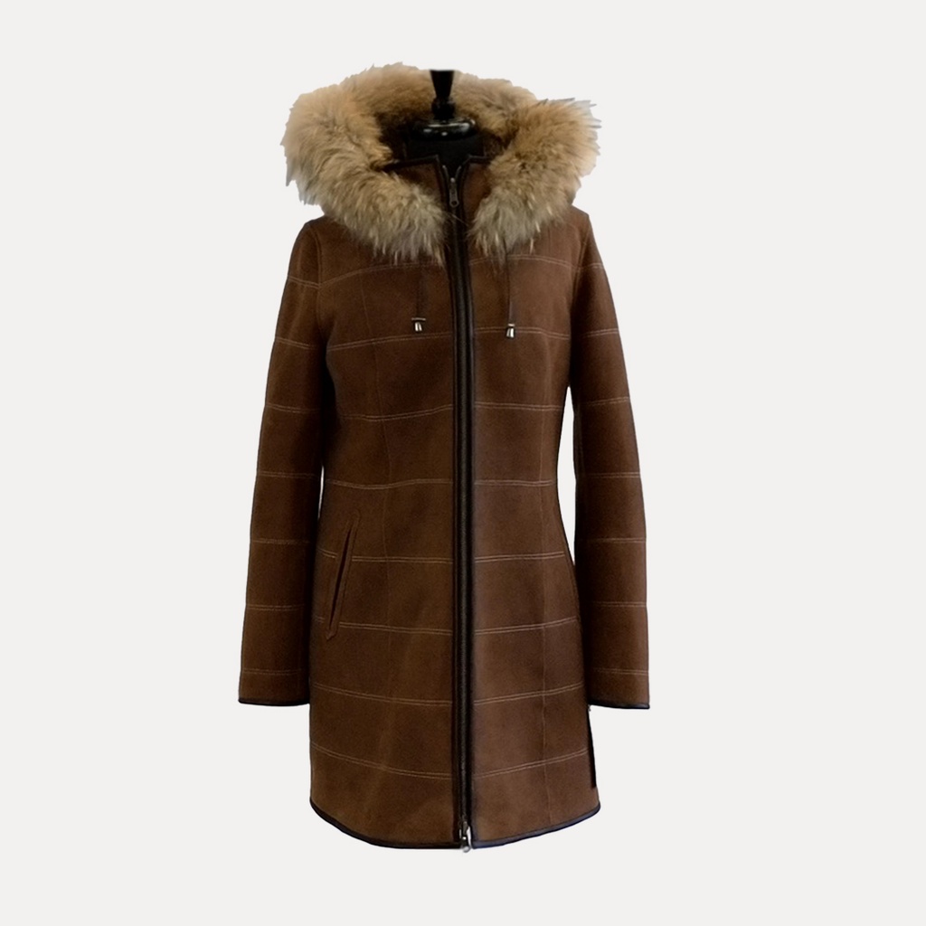 Merino Shearling W/ Russian Raccoon Detachable Hood