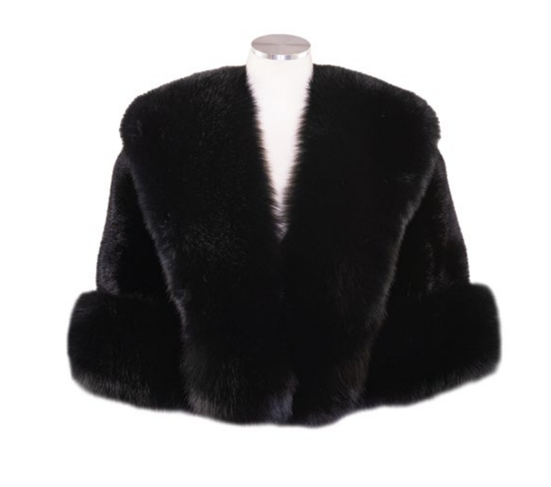 Mink Capelette Fox Trim