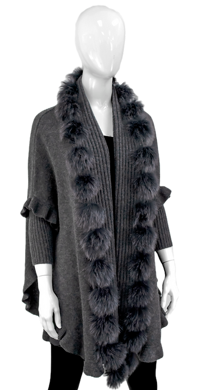 Knit Wrap with Sculpted Fox