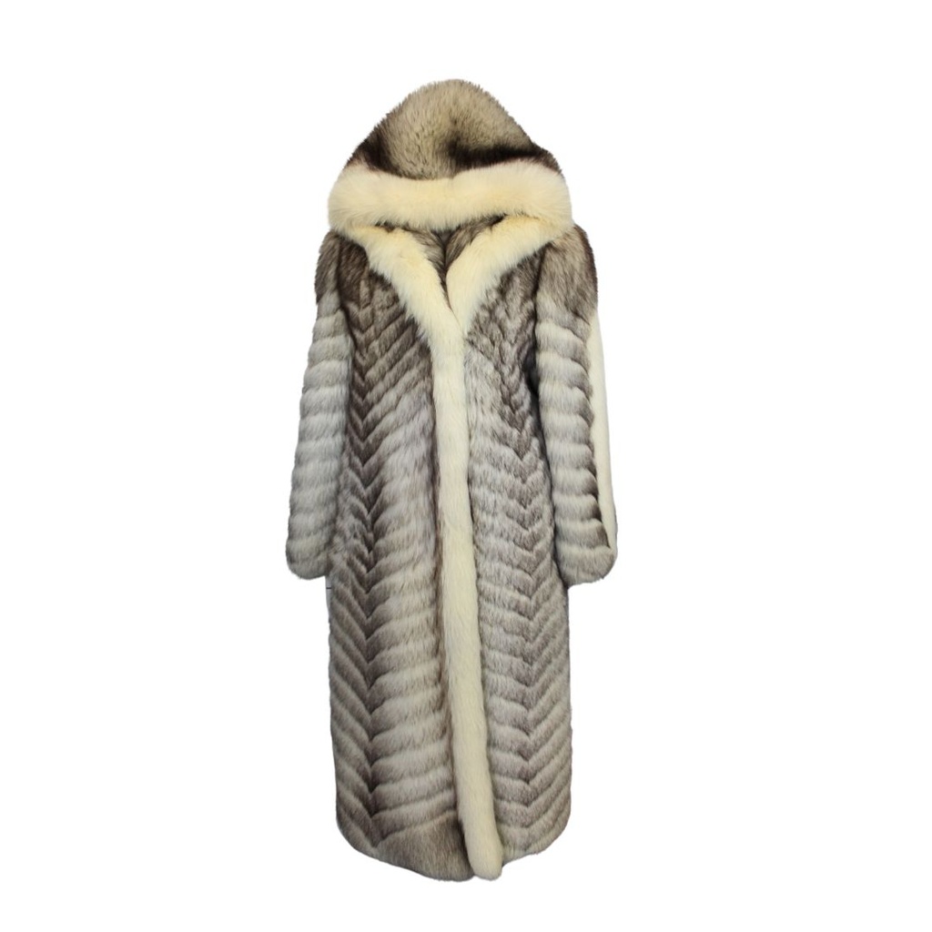 Blue Fox Chevron Design Full Length W/ Hood 49"