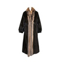 Ranch Mink Full Length W/ Crystal Fox Tuxedo 50"