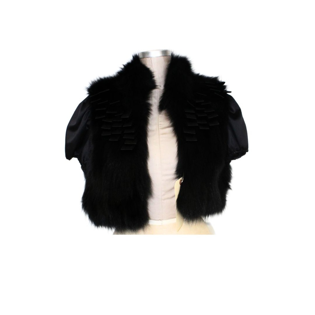 Black Fox Cropped Vest W/ Silk