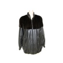 Black Leather Jacket With Ranch  Mink Torso 27"