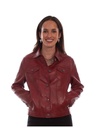 Leather Jean Jacket (Red)