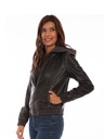 Leather Jacket with Front and Hood Insert (Black)