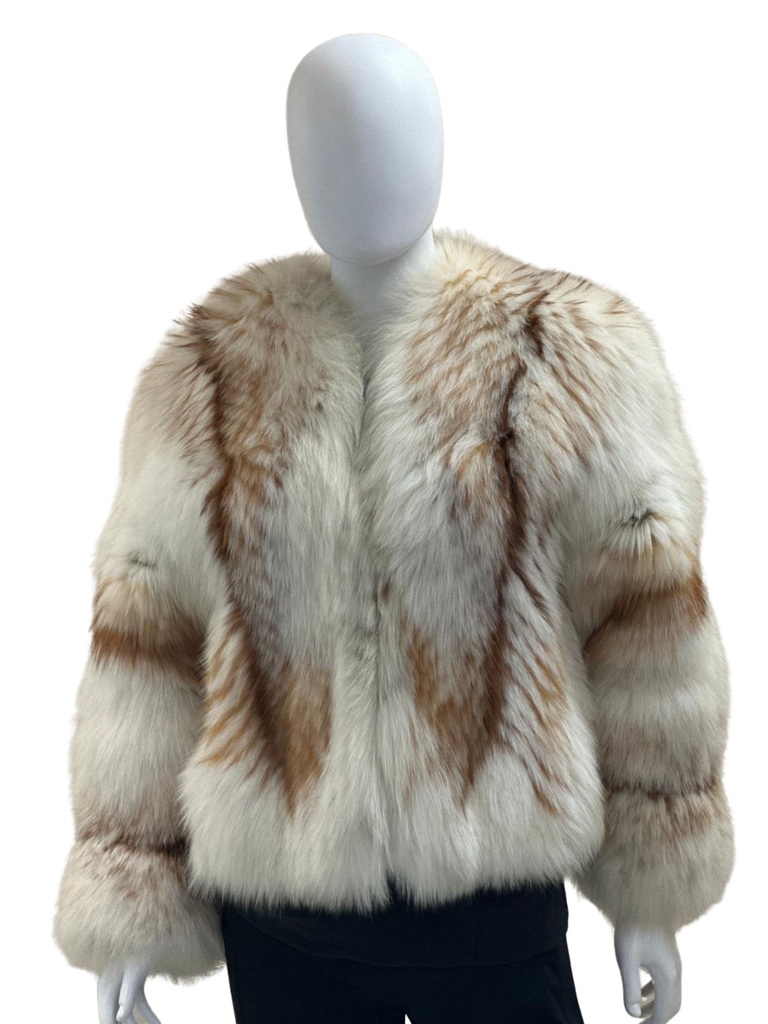 White Fox with Crystal Fox Feather Jacket