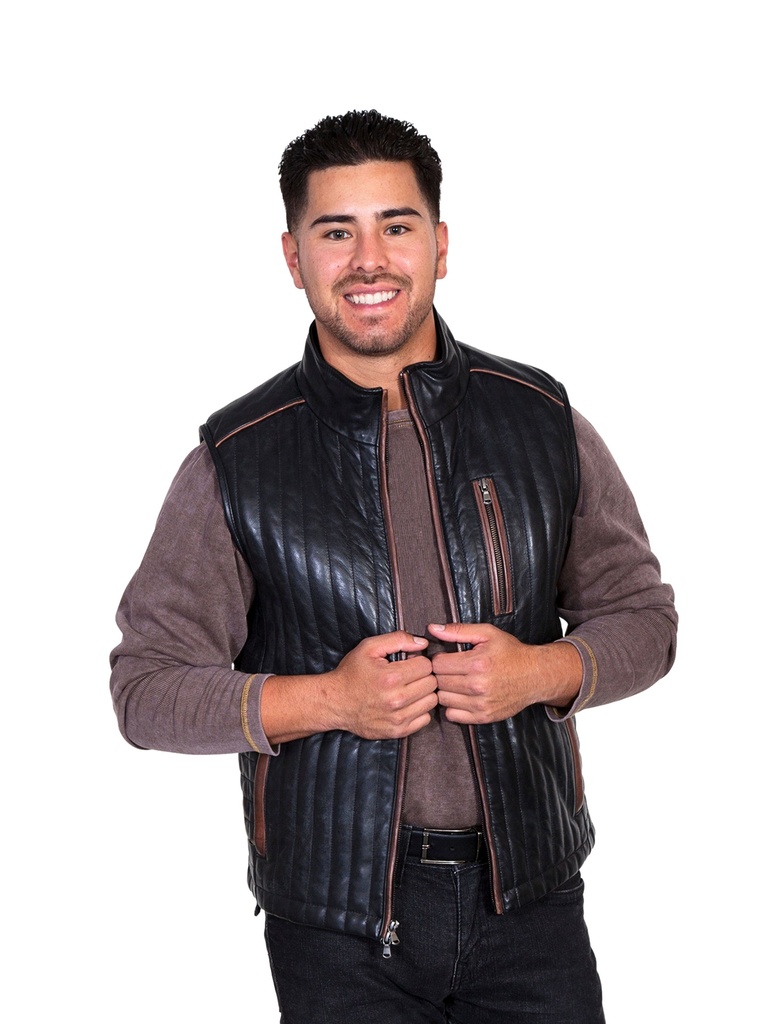 Men's Two Tone Leather Vest