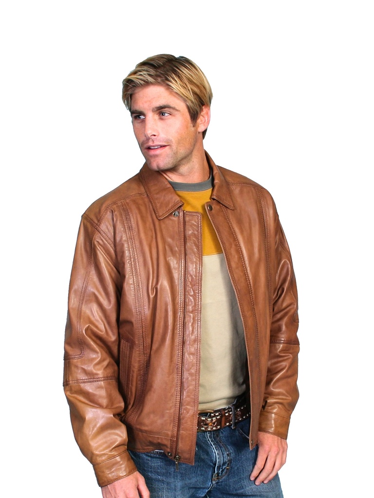 Men's Premium Lambskin Jacket (Cognac)