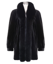 34” Sheared Mink Fox Tuxedo, Reversible to Taffeta