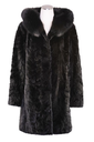 35” Sheared Mink Fox Trim Hood, Reversible to Taffeta
