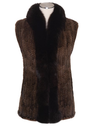 26” Knitted Mink Vest Fox Trim