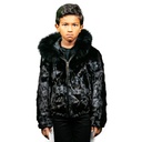 DIAMOND MINK JKT.W/FOX TRIMMED HOOD