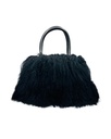 Women's Luxury Real Lamb/Mongolian | Fur Handbag /Ply Leather Straps