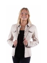 Ladies Leather Shirt Style Jacket (Vanilla)