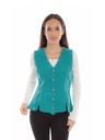 Ladies Snap Front Vest (Turquoise)