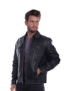 Men's Soft Lamb Vintage Leather Jacket (Black)