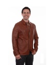 Men's Leather Shirt Jacket (Cognac)