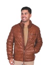 Men's Ribbed Leather Jacket (Cognac)