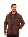 Men's Burnished Leather Jacket (Brown)