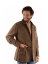 Men's Leather Blazer with Elbow Patches (Brown)